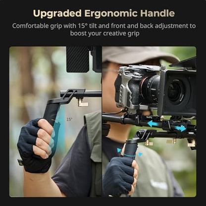 SmallRig Classic Shoulder Rig Kit, Lightweight & Portable (2.98 lb), Dual Handles 15mm Rods, Shoulder Mount Video Rig with Quick Release for Arca, for SmallRig Follow Focus, for DSLR, for Filmmaking - style: Classic