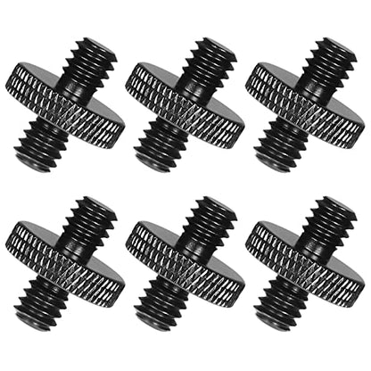 6 Pack 1/4" Male to 1/4" Male Camera Mount Screw Tripod Mount - Precision Made - color: Black