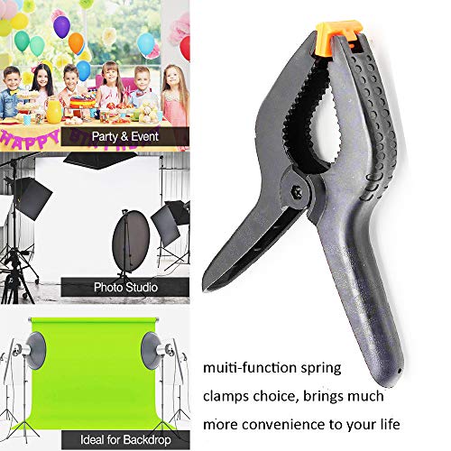 ONDY 2 Pack Of 9” Large Spring Clamps Heavy Duty Nylon Muslin Woodworking Clamps Photo Studio Backdrops Backgrounds Clamps Set, the Jaws Have a Maximum Opening of 4" - size: 9 inch