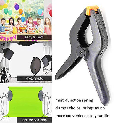 ONDY 2 Pack Of 9” Large Spring Clamps Heavy Duty Nylon Muslin Woodworking Clamps Photo Studio Backdrops Backgrounds Clamps Set, the Jaws Have a Maximum Opening of 4" - size: 9 inch