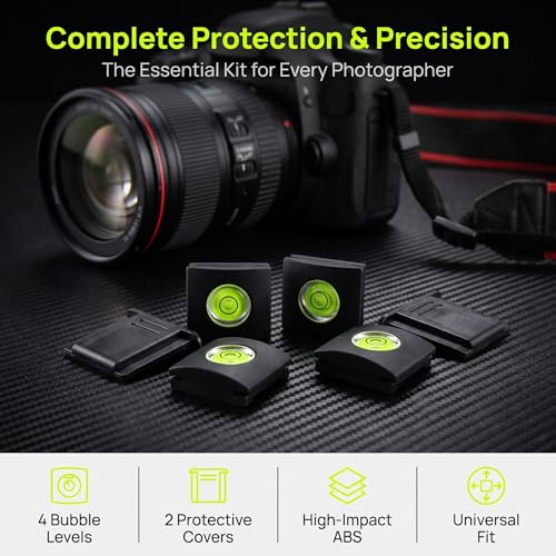 MOBOREST Camera Level Hot Shoe Level Hot Shoe Cover Flashlight Bubble Level Protector for Canon Nikon Panasonic Fujifilm Olympus Pentax Sigma DSLR/SLR/Evil (4+2PCS)