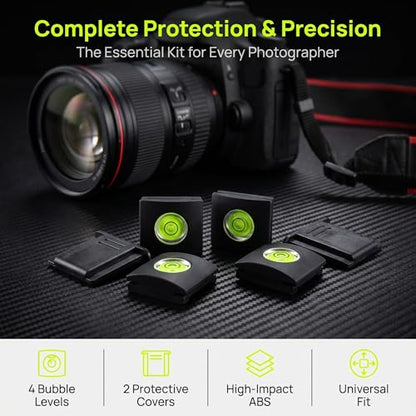 MOBOREST Camera Level Hot Shoe Level Hot Shoe Cover Flashlight Bubble Level Protector for Canon Nikon Panasonic Fujifilm Olympus Pentax Sigma DSLR/SLR/Evil (4+2PCS)