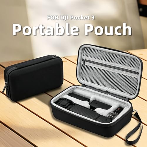 Osmo Pocket 3 Case, Portable Carrying Bag for DJI Osmo Pocket 3 Creator | Combo/Xtra Muse Vlogging Camera, Hard Storage Bag with Wrist and Carabiner, Surface Waterproof Travel kit Accessories