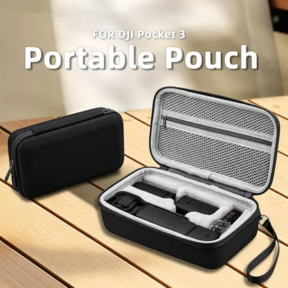 Osmo Pocket 3 Case, Portable Carrying Bag for DJI Osmo Pocket 3 Creator | Combo/Xtra Muse Vlogging Camera, Hard Storage Bag with Wrist and Carabiner, Surface Waterproof Travel kit Accessories