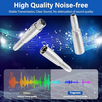 1/4" TRS to XLR Adapter Pack - 2x 1/4" Female to XLR Male/Female Adapters - color: TRS 6.35mm Female to (XLR Male & XLR Female), size: 4 Pack