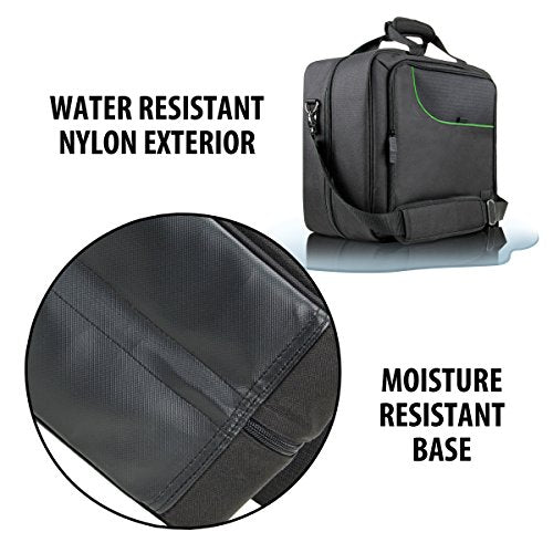 USA Gear Audio Mixer Case Fits RODECaster Pro II, Pro & Duo, GoXLR, & more Podcast Equipment - Podcast DJ Travel Bag with Customizable Interior, Scratch-Resistant Interior, Shoulder Strap (Green) - color: Green