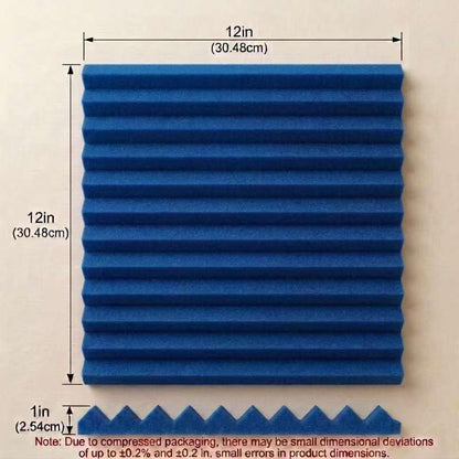 96 Pack Black/BLUE 12 "X 12 "X1" Acoustic Panels Studio Soundproofing Foam Wedge Tiles(Accompanied By Double-Sided Adhesive Tape) - color: Black/BLUE
