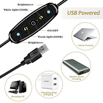 Zoom Lighting for Computer,Ring Light Clip on Laptop Monitor | Webcam Lighting, Zoom Call Lighting, Laptop Light& Distance Learning, Video Calls & Live Streaming