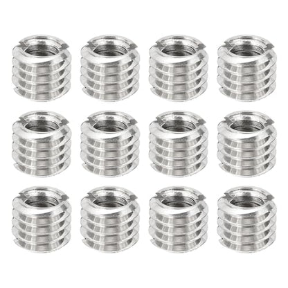 PATIKIL 1/4" Female to 3/8" Male Convert Screws Adapters, 12 Pcs Tripod Thread Adapters Mount for Camera Monopod Video DSLR SLR Mic Stand, Silver