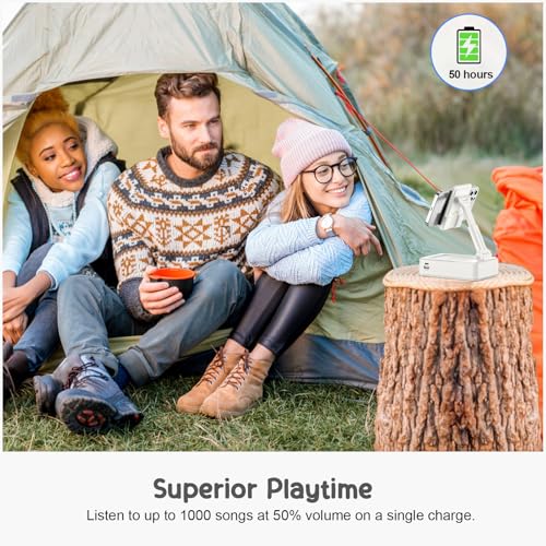 TechGlow Foldable Cellphone Stand with Bluetooth Speaker and Charging Function Birthday Gifts for Men Women Mother Father Brother Sister Teens Cool Tech Gadgets-White - color: White