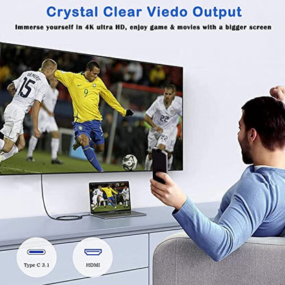 OseTub 4K USB C to HDMI Cable 10ft [Braided, High Speed] – Mirror iPhone 15 Pro/MacBook to TV for Movies, Work, Zoom – Compatible with MacBook Pro/iPad Pro/Galaxy S23/Monitor - size: 10ft/3m