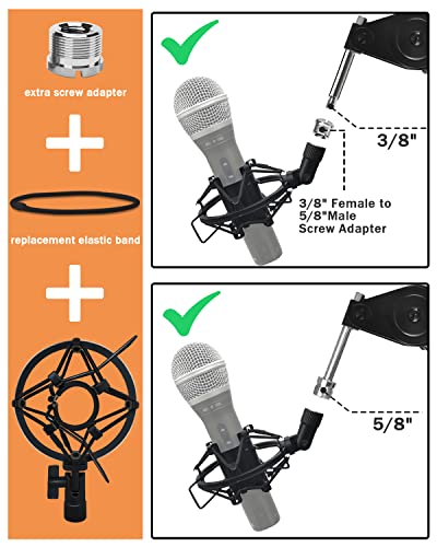 Microphone Shock Mount Mic Holder For Samson Q2U SM58 ATR2100-USB Behringer Xm8500, Mic Clip Holder Mount for Diameter 28mm-32mm Dynamic Microphone Like AT2005-USB PGA48 PGA58, Boseen