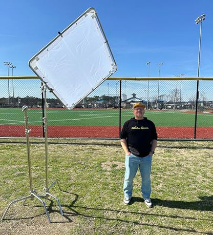 Glide Gear BFS 100 Butterfly Scrim – 4x4, 6x6, 8x8 Diffuser – 3 Nylon Silks, Quick-Setup Frame, C-Stand Clamps Included
