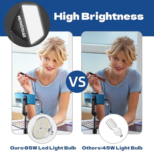 Photography Softboxes Kit with 6.6x10ft Backdrop Stands, 5 Tripod Stands, 3 Color Background Screen, Softbox with 85W Led Bulb, Photo Studio Equipment for Video Shoot, Product & Portrait