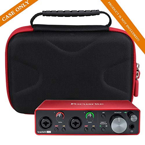 Aproca Case Compatible with Focusrite Scarlett 2i2 4th Gen USB Audio Interface, Portable Storage Bag for Accessories (Case Only)
