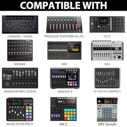 Musiin Custom DAW Controller Stand Mixer Holder Compatible with Nektar Panorama CS12,Tascam Mixcast 4,Rode RODECaster Pro II,Zoom R20/R24,Akai MPC Sample Adjustable Drum Controller MIDI Device Holder