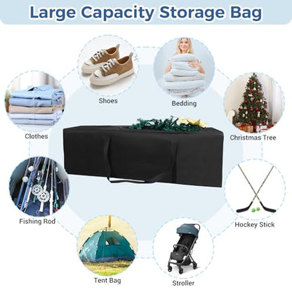 COOLBEBE 65" Sports Duffle Bag - 270L Extra Large Travel Duffel Luggage Bag with Upgrade 2-way Lockable Zippers, Sturdy & Water Resistant Long Duffle Bag for Camping Moving (Black 65inch) - size: 65" x 16" x 16"