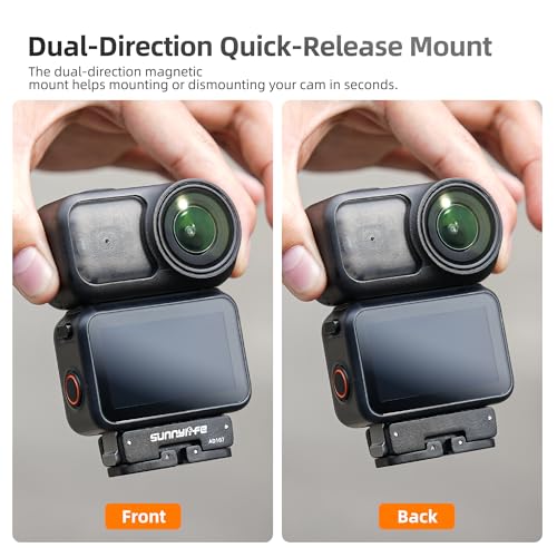 Dual-Direction Magnetic Mount Adapter for DJI Osmo Action 6/Nano - Quick-Release Base with 1/4" Thread & Foldable Connector for Tripods, Selfie Sticks, Vlogging Accessories