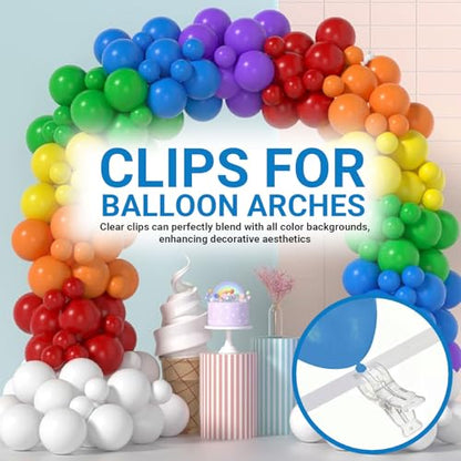 Rosellas 12 Pack Balloon Arch Clips, Plastic Transparent Backdrop Spring Clamps, 3.5" Heavy Duty Clip for Backdrop Stand, Photography Studios, Birthday Wedding Decoration, Crafts, Clothing
