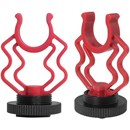 Shockmount for External Video Mic LUORNG 2PCS On Camera Microphone Shock Mount Holder Bracket with 1/4in Cold Shoe for RODE VideoMicro,MM1,VXR10,MCM-1,M80 Mini Cardioid Shotgun Microphone