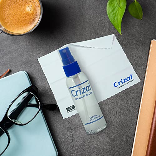 Crizal Eyeglass Lens Cleaning Kit – 2 Pack (2oz Spray + Microfiber Cloth) – Designed & Tested for AR-Coated Lenses – Complete Lens Care System - color: 2oz Spray W/Cloth, 2 Pack