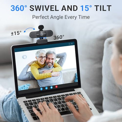 EMEET , Computer Camera w/Privacy Cover, Webcam for PC, Plug and Play USB Webcam for Video Calling/Zoom/Skype/Teams/Webex