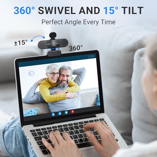 EMEET 2024 Upgraded C960 Webcam for PC, Autofocus, 1080P HD, 73° View Angle, Computer Camera w/Privacy Cover and Microphone, Plug and Play USB Webcam for Video Calling/Zoom/Teams/Google Meet - style: 1080P AF