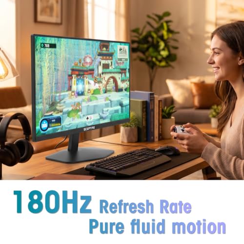 New! Sceptre 27-inch Prime Gaming Monitor DisplayPort x2 180Hz HDMI x2 180Hz Build-in Speakers, Machine Black 2027 (E275B-FW180T Series) - size: 27