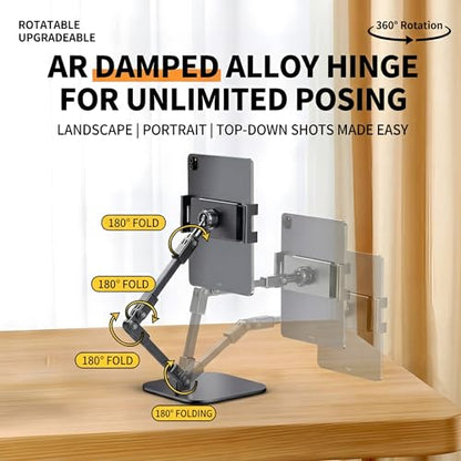 Adjustable Carbon Steel Desk 360 Degree Rotating Phone Stand | 360 Degree Rotating, Extendable, For Live Streaming, For Video Calls and Home Office