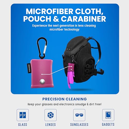Microfiber Cloth & Glasses Wipes (1 Pack) Lens & Glasses Cleaning Cloth - Eyeglass Cleaner - Camera Lenses & Gadget Delicate Screens - Pink - color: Pink, size: 1 Pack