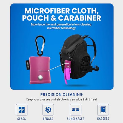 Microfiber Cloth & Glasses Wipes (1 Pack) Lens & Glasses Cleaning Cloth - Eyeglass Cleaner - Camera Lenses & Gadget Delicate Screens - Pink - color: Pink, size: 1 Pack