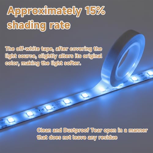 LED Diffuser Tape, 2PCS LED Strip Light Diffuser Tape Dimming Masking Tapes | 0.78inx29ft LED-Strip Lights Cover Soften Lighting Blocking Sticker for Slightly Diffusers Lights,White