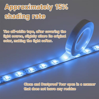 LED Diffuser Tape, 2PCS LED Strip Light Diffuser Tape Dimming Masking Tapes | 0.78inx29ft LED-Strip Lights Cover Soften Lighting Blocking Sticker for Slightly Diffusers Lights,White