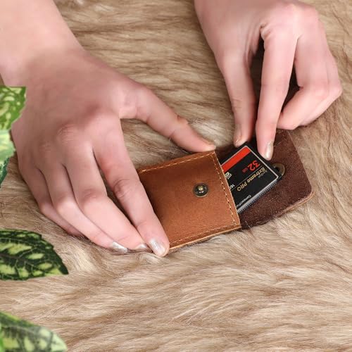 Leather Ring Pouch, Leather Jewelry Holder, Wedding Case for Men and Women - Full Grain Pouch for Engagement Handcrafted Bridal Jewellery Storage, Guitar Picks Camera SD Card Holder- Tan - color: Tan