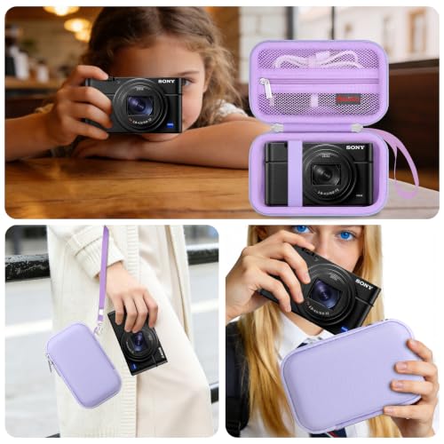 Case for Sony ZV-1F/ ZV-1/ ZV-1 II/Sony RX100 VII/ RX100 III Digital Camera | Sony ZV-1F/ ZV-1/ZV-1 II/ RX100 VII Digital Camera Carrying Case, Hard Travel Protective Bag, Pocket fits Accessories, Purple - color: Purple