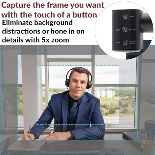 CA Essential Webcam Flex (WC-Flex) – Multi-function HD webcam with three mounting positions, Center View for better eye contact, Table View for desktop sharing and Traditional View on top of a monitor