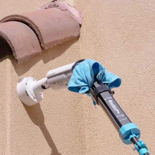 DomeWizard™ 40' Security Camera Cleaning Kit with Professional Grade Carbon Fiber Pole – Lens Cleaner for Dome, PTZ, Mini Dome & Bullet Cameras – Reusable Microfiber Mitt + 8oz Cleaning Solution - size: 40' Cleaning Kit