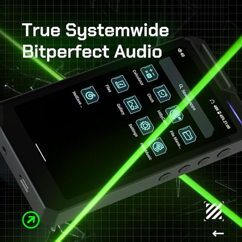 HiBy R4 MP3 & MP4 Player Spotify Player with Bluetooth and WiFi 4-Way HiFi DAP Android 12 OS 3.5mm PO+4.4mm Bal 32G+2TB Scalable Memory - color: Black