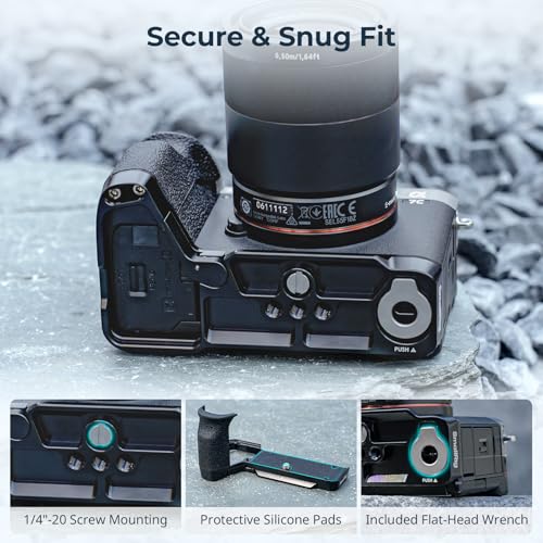 SmallRig A7C II / A7CR Handgrip L-Shape Grip for Sony Alpha 7C II/Alpha 7CR, Quick Release Plate for Arca, Lightweight Silicone Side Handle, for Quickly Switch on Tripods/Handheld Shooting - 4797 - style: Silicone Grip