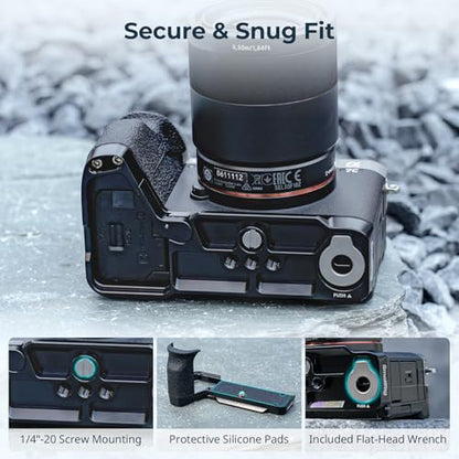 SmallRig A7C II / A7CR Handgrip L-Shape Grip for Sony Alpha 7C II/Alpha 7CR, Quick Release Plate for Arca, Lightweight Silicone Side Handle, for Quickly Switch on Tripods/Handheld Shooting - 4797 - style: Silicone Grip