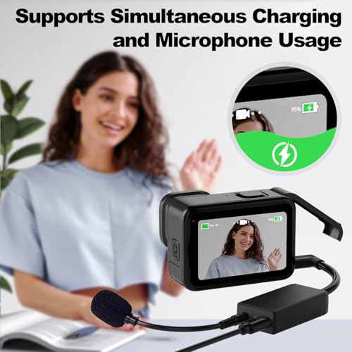 Artman Mic Adapter Compatible with GoPro Hero 13/12/11/10/9/8/7/6/5 Black, Type-C to 3.5mm Microphone Adapter, Clear Audio for Outdoor Vlog, Travel, Action Video