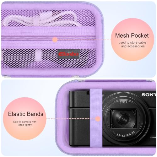 Case for Sony ZV-1F/ ZV-1/ ZV-1 II/Sony RX100 VII/ RX100 III Digital Camera | Sony ZV-1F/ ZV-1/ZV-1 II/ RX100 VII Digital Camera Carrying Case, Hard Travel Protective Bag, Pocket fits Accessories, Purple - color: Purple