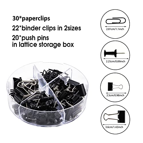 KAAKOW Black Desk Organizers and Accessories Office Supplies Set Stapler, Pen Holder, Phone Holder, Scissors, Pen, Ruler, 30 Paper Clips, 22 Binder Clip, 20 Tacks and 1000pcs Staples - color: Black