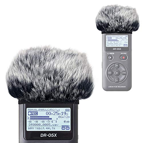 YOUSHARES DR05X Windscreen Muff for Tascam DR-05X DR-05 Portable Recorders, DR05X Mic Deadcat Windshield Windscreen Artificial Fur Wind Screen - color: Fur Windscreen for DR-05