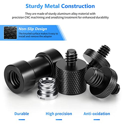 Neewer Camera Screw Adapter, 22 Pieces 1/4” to 1/4” and to 3/8” Tripod Mount Screw Adapter Converter Set for Camera Mount, Monopod, Ball Head, Flash Light Stand, Tripod — ST29 - style: ST29