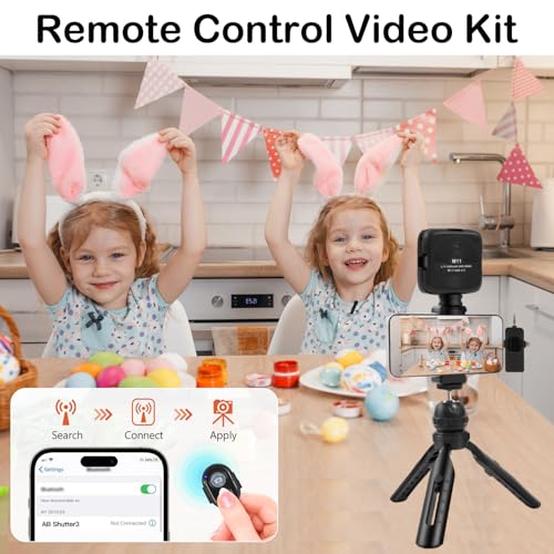 Vlogging Kit for iPhone, Android with Tripod, Wireless Lavalier Microphone, Selfie Light, YouTube Starter kit Content Creator Equipment with for Video Conference, Vlogging, YouTube, TikTok