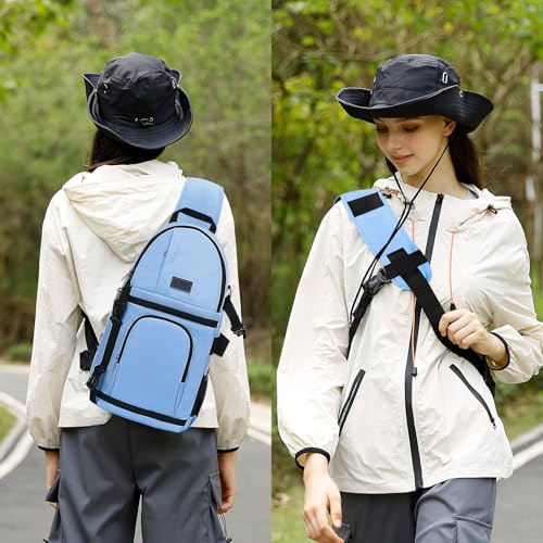 MOSISO Camera Sling Bag, DSLR/SLR/Mirrorless Camera Case Shockproof Photography Camera Backpack with Tripod Holder & Removable Modular Inserts Compatible with Canon/Nikon/Sony/Fuji, Cerulean Blue - color: Cerulean Blue