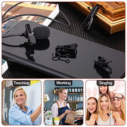 TOODOO 36 Pcs Lapel Microphone Clips Replacement Kit 18 Pieces Lapel Mic Windscreen Foam Covers and 18 Pieces Metal Lav Mic Tie Clips ＆ Plastic Wire Clip for Interview Video