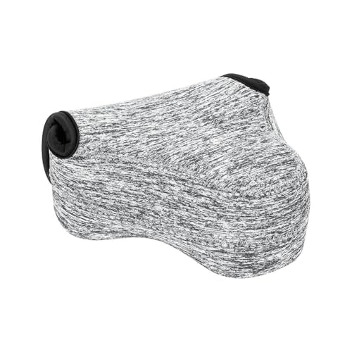 KIWIFOTOS Neoprene Camera Sleeve for Fuji X-T30 III A6600+18-55mm Lens | 6mm thick Neoprene Pouch for fits Camera≤4.9x2.9x5". Scratch-resistant. Touch-fastening flap. without strap - color: Camera Sleeve Gray