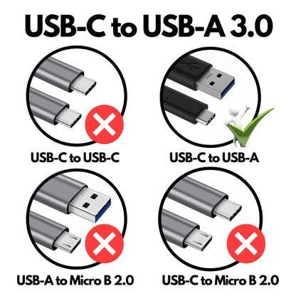 CBUS 3A 6.6ft USB C Cable, USB-C 3.1 to USB 3.0 A for GoPro Fusion, Hero7, Hero6, Hero Canon EOS R, Sony A7 III, A7R III, FujiFilm X-T3, GFX 50R, Nikon Z6 Z7, Olympus E-M1 Mark II